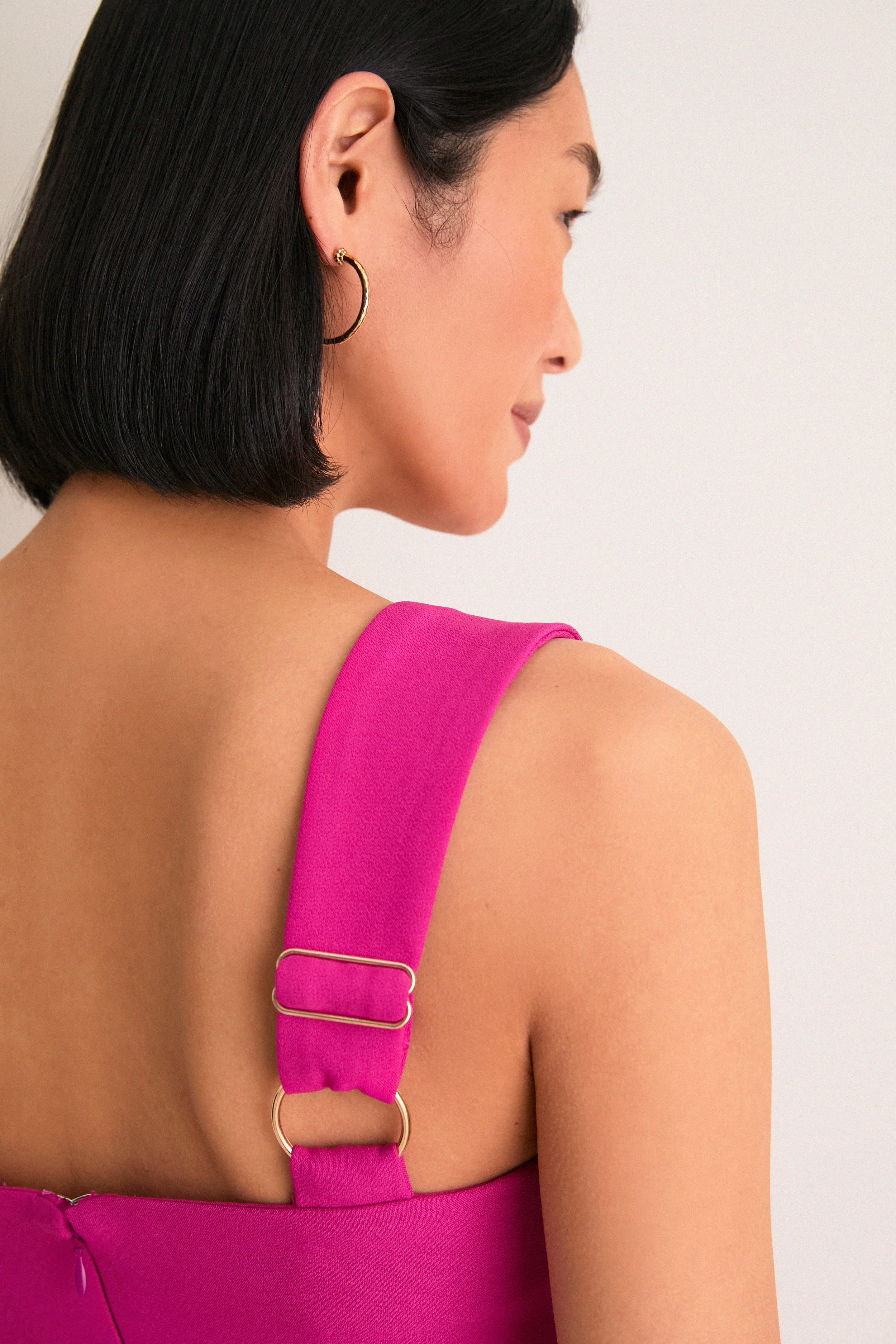 Magenta Pink Elva Midi Dress