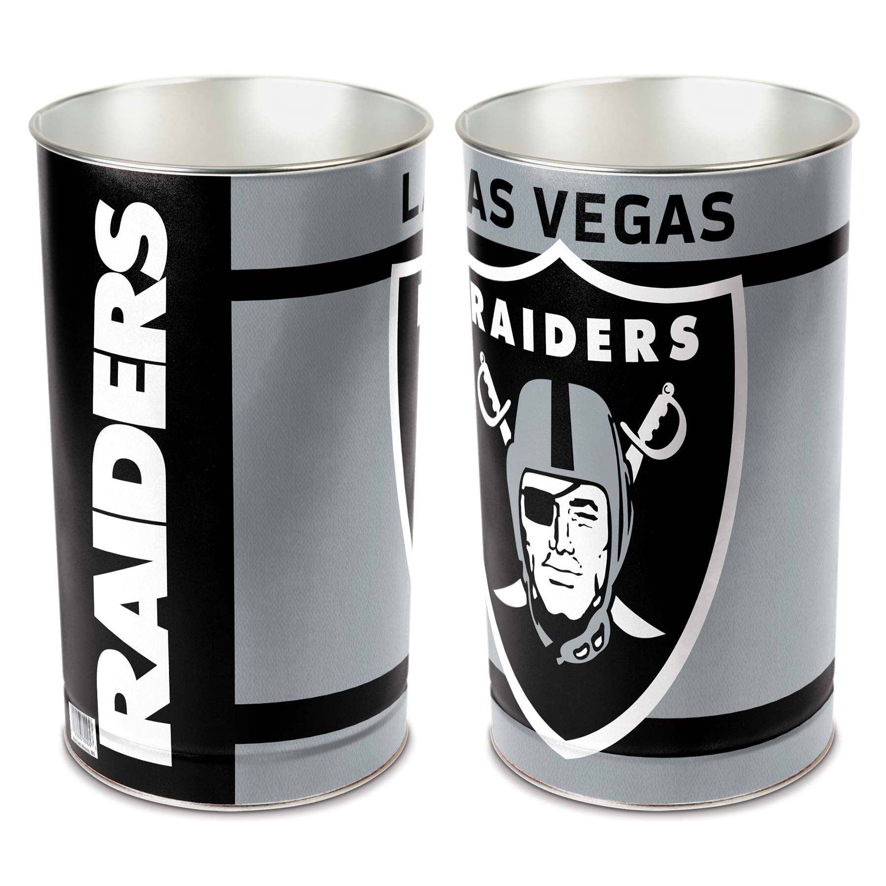 Las Vegas Raiders WinCraft Metal NFL Wastebasket