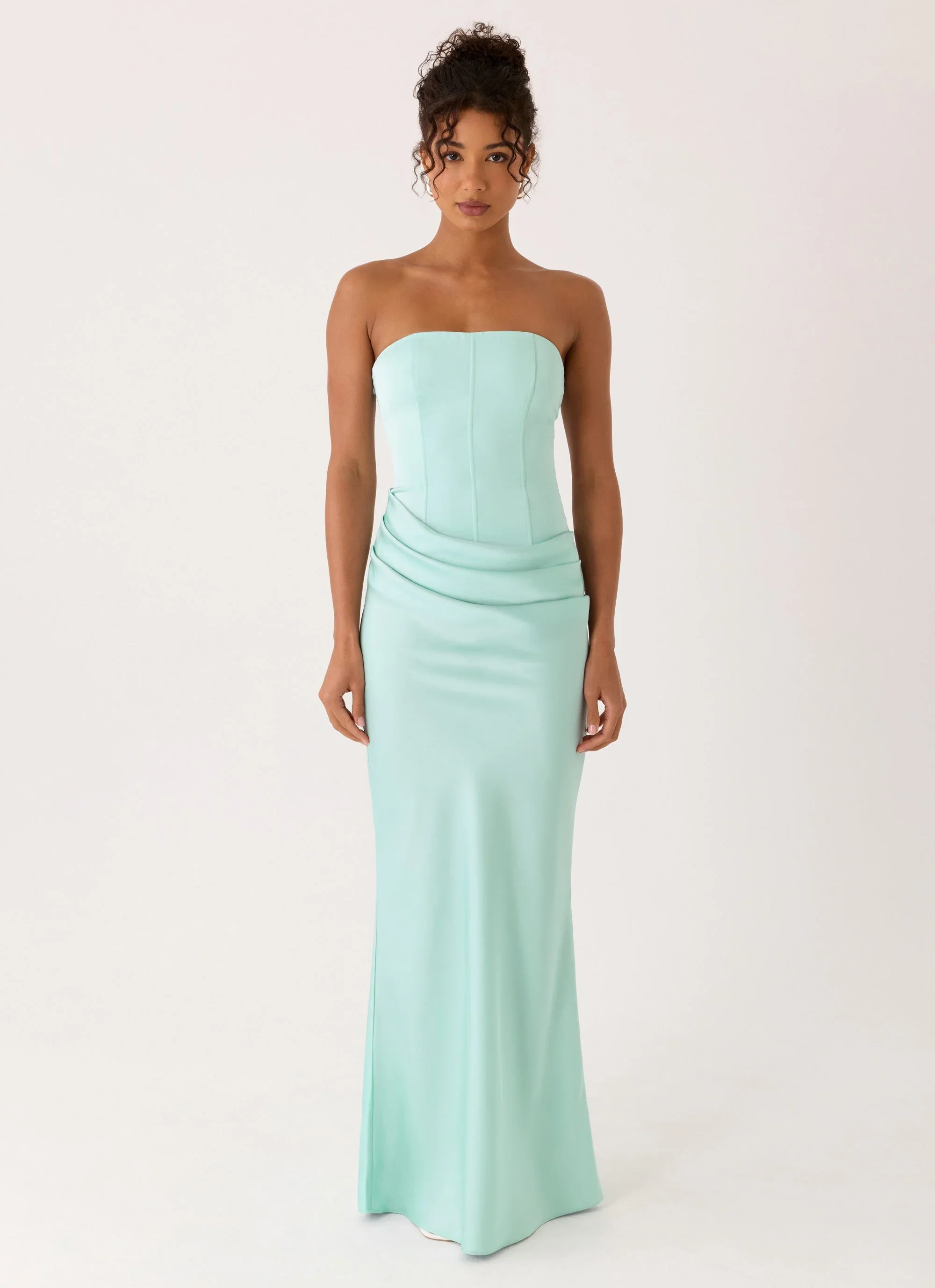 Adara Corset Maxi Dress - Aqua