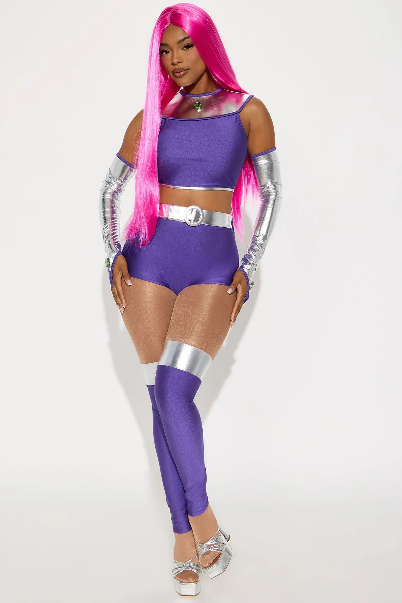 Tireless Sexy Titan 6 Piece Costume Set - Purple