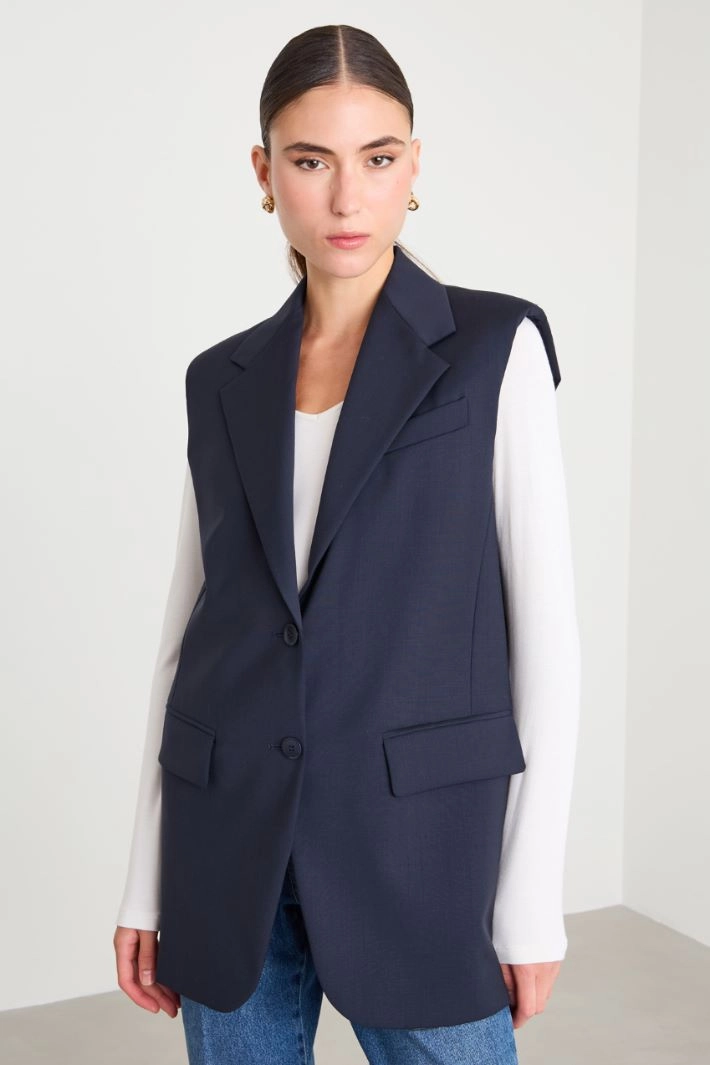 Wool gilet - BLUE