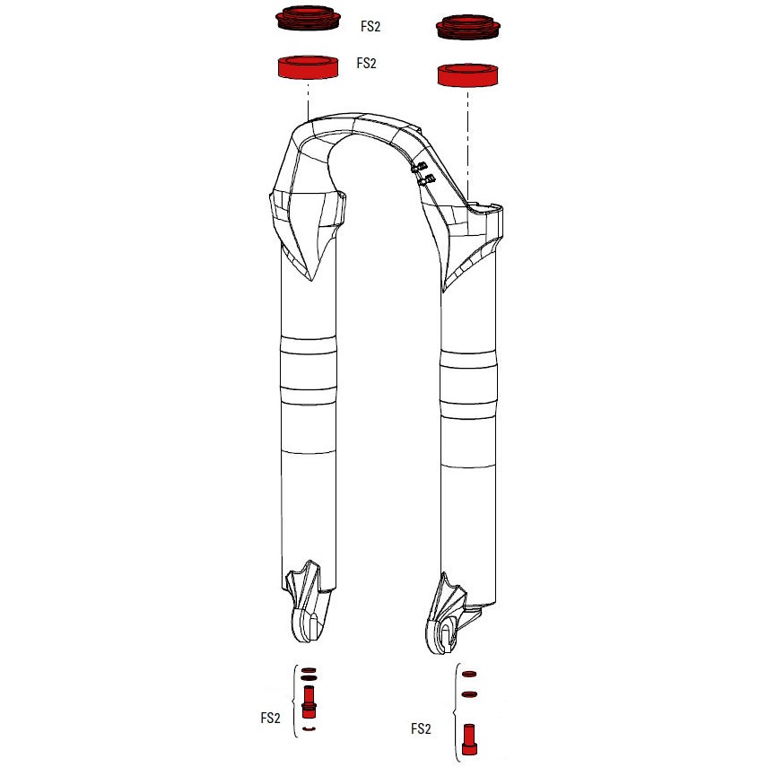 RockShox Service Kit Full Recon Gold Solo Air - 11.4018.056.001