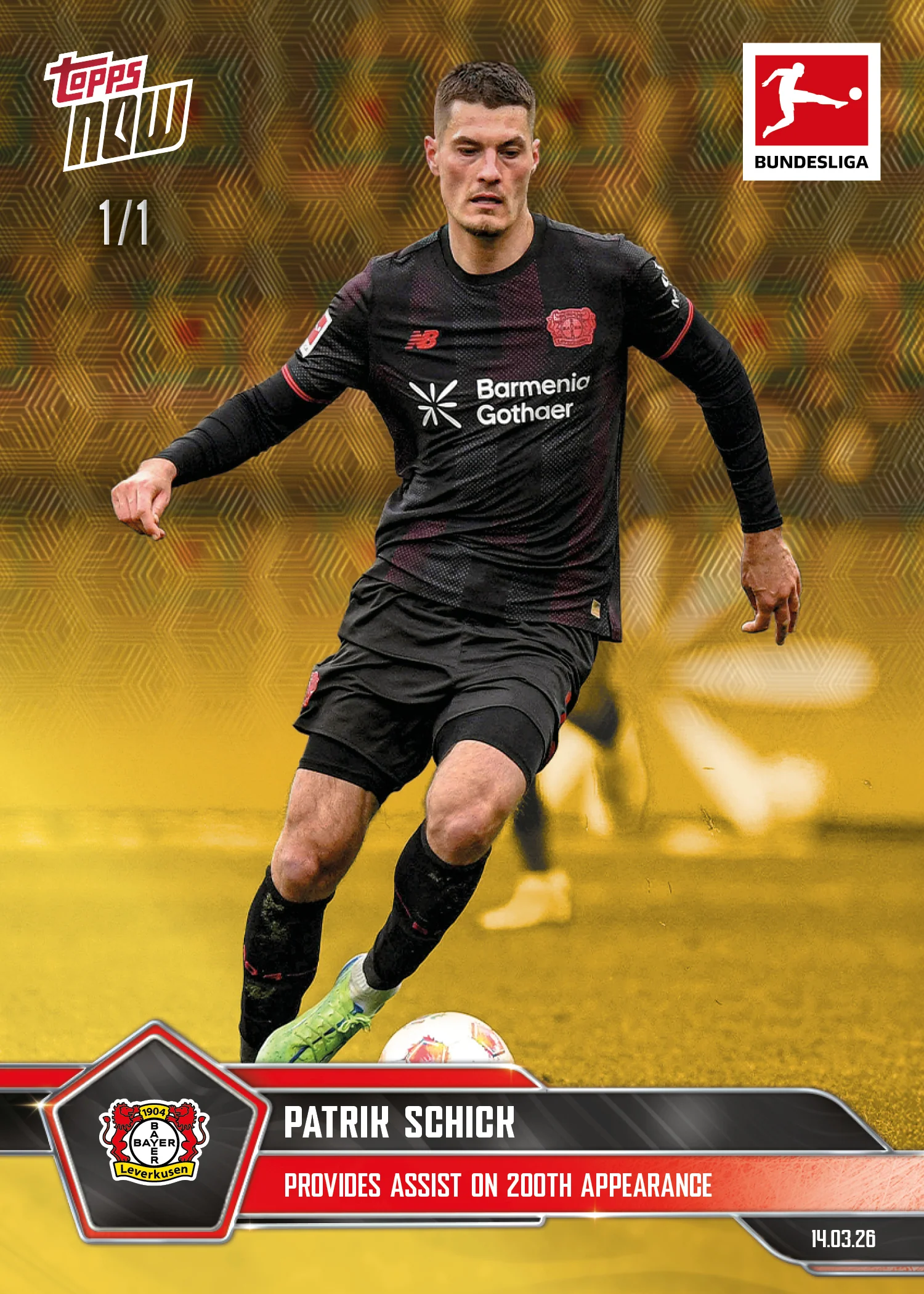 Patrik Schick - 2025-26 Bundesliga Topps NOW® - Card 148 - PR:74