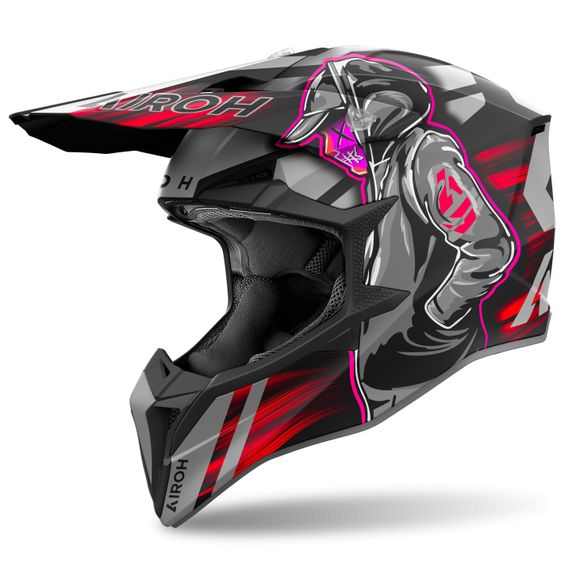 Casque cross Airoh WRAAAP - CYBER 2024 - Noir / RougeRef : AR1385