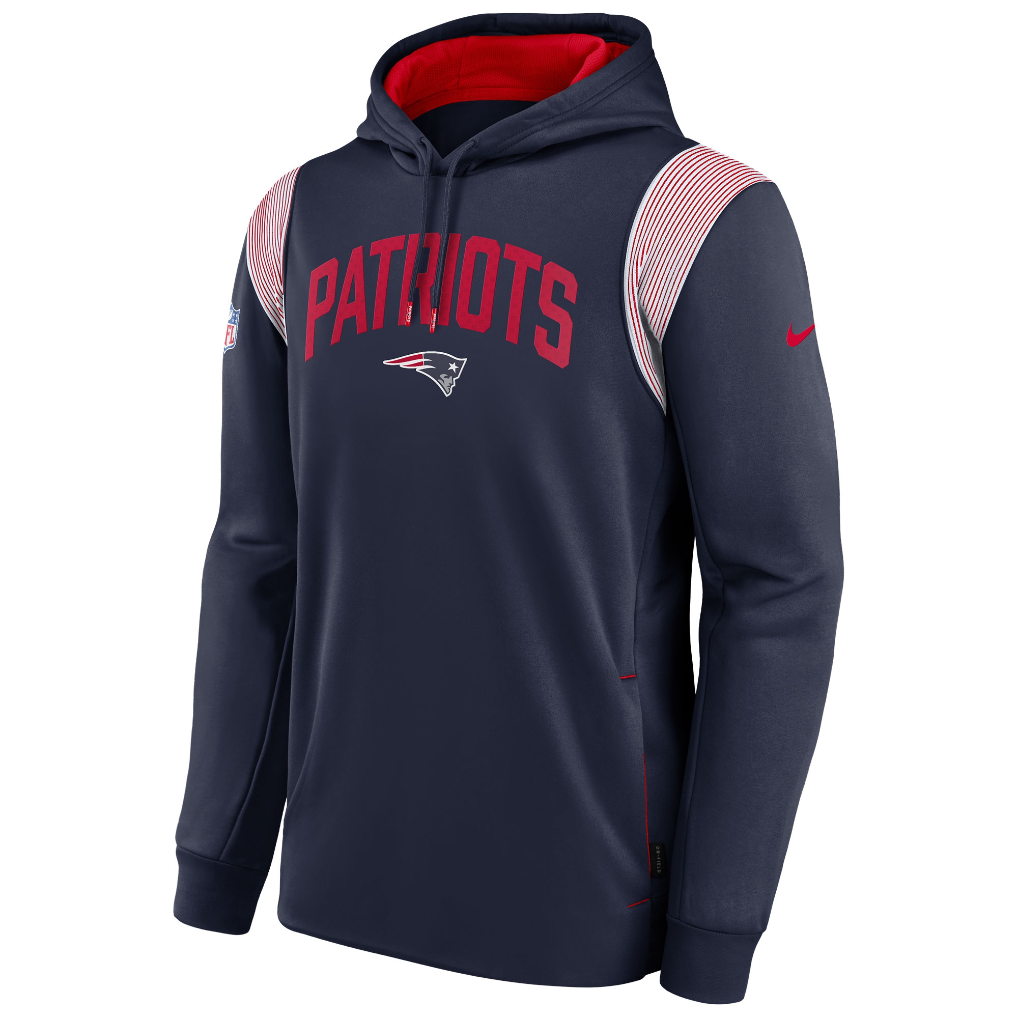 New England Patriots 2022 NFL On-Field Sideline Nike Therma-FIT Hoodie Navy