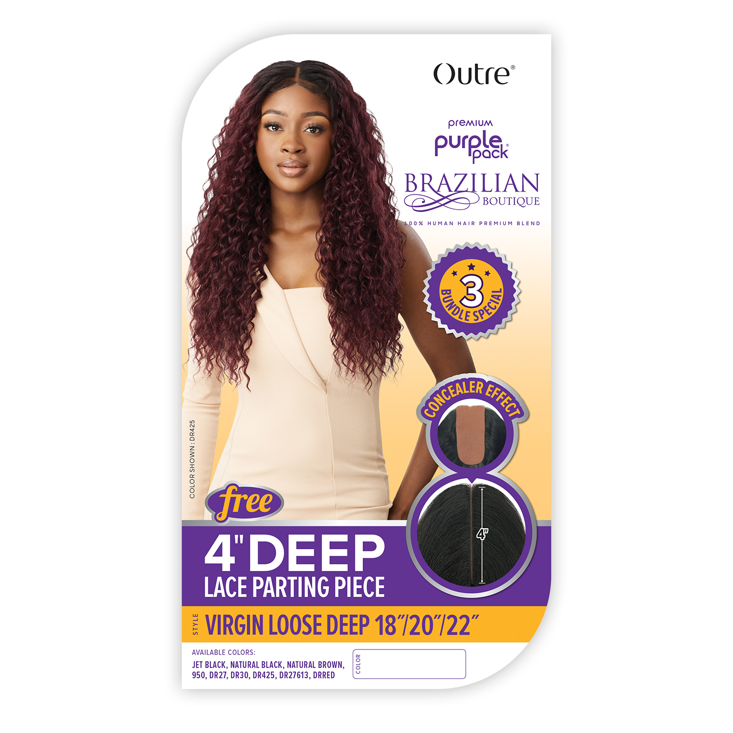 Outre Human Hair Blend Weave Premium Purple Pack Brazilian Boutique Virgin Loose Deep 18