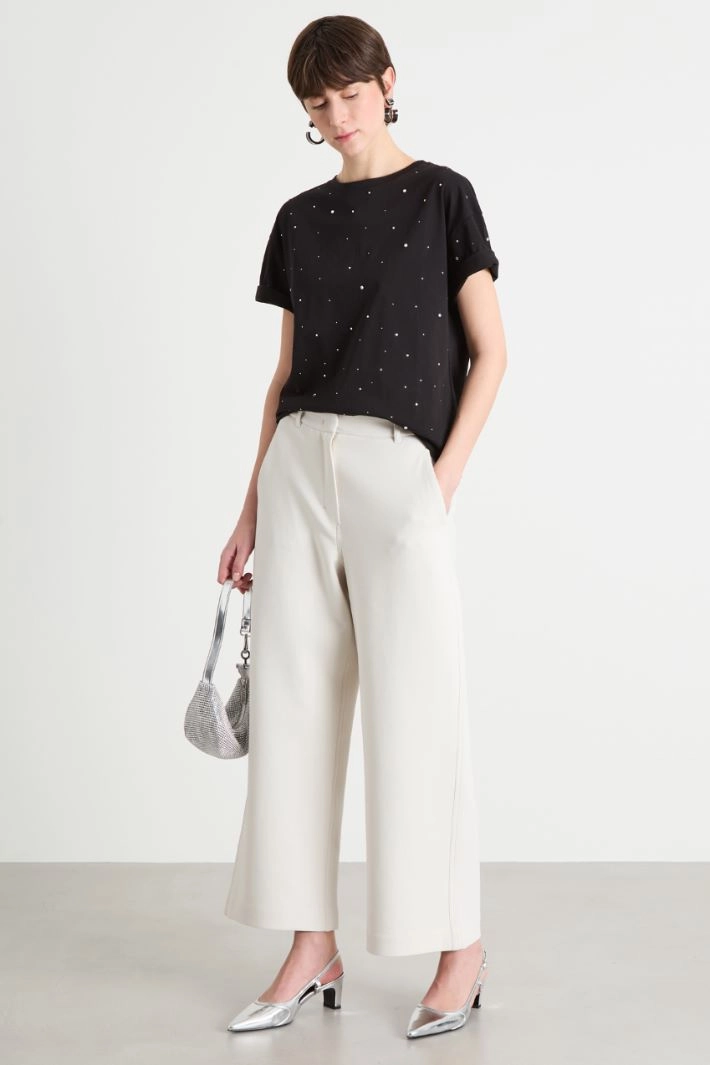 Rhinestone T-shirt - BLACK