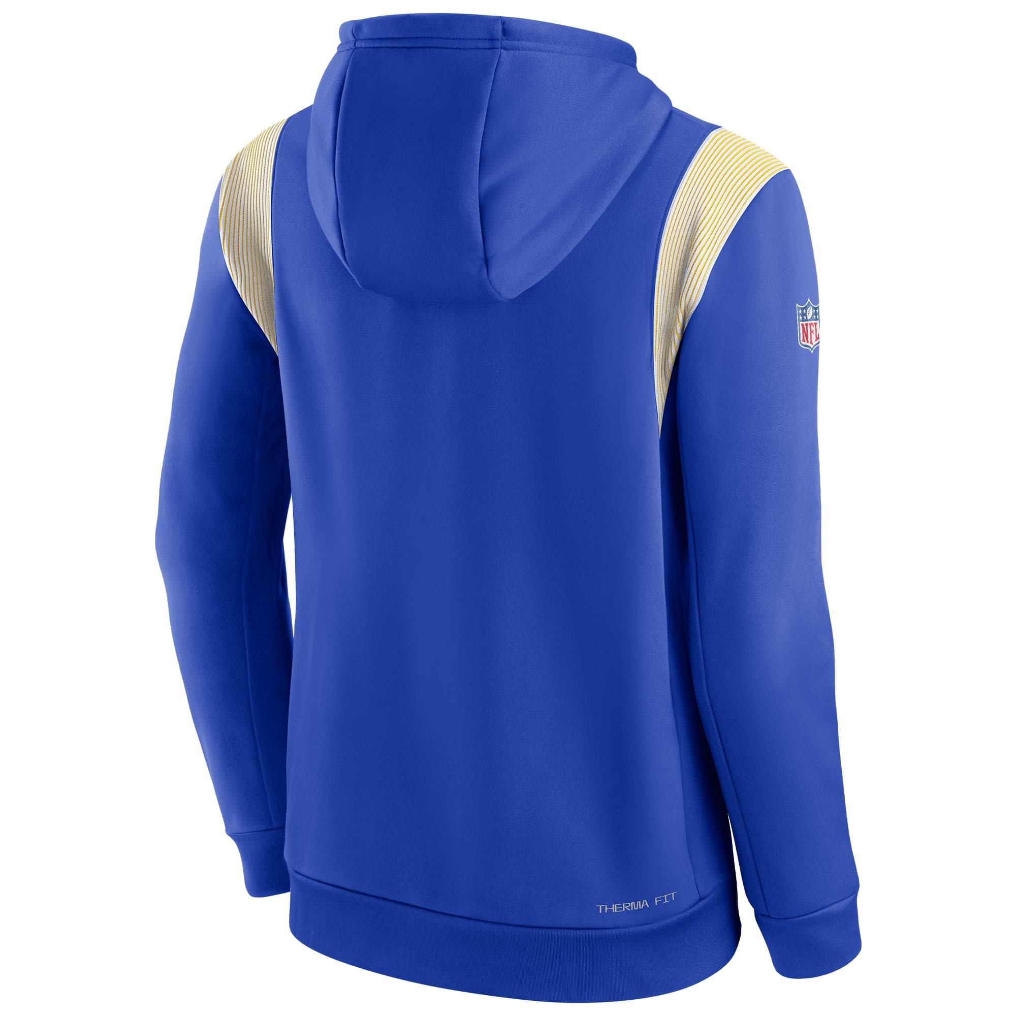 Los Angeles Rams 2022 NFL On-Field Sideline Nike Therma-FIT Hoodie Blue