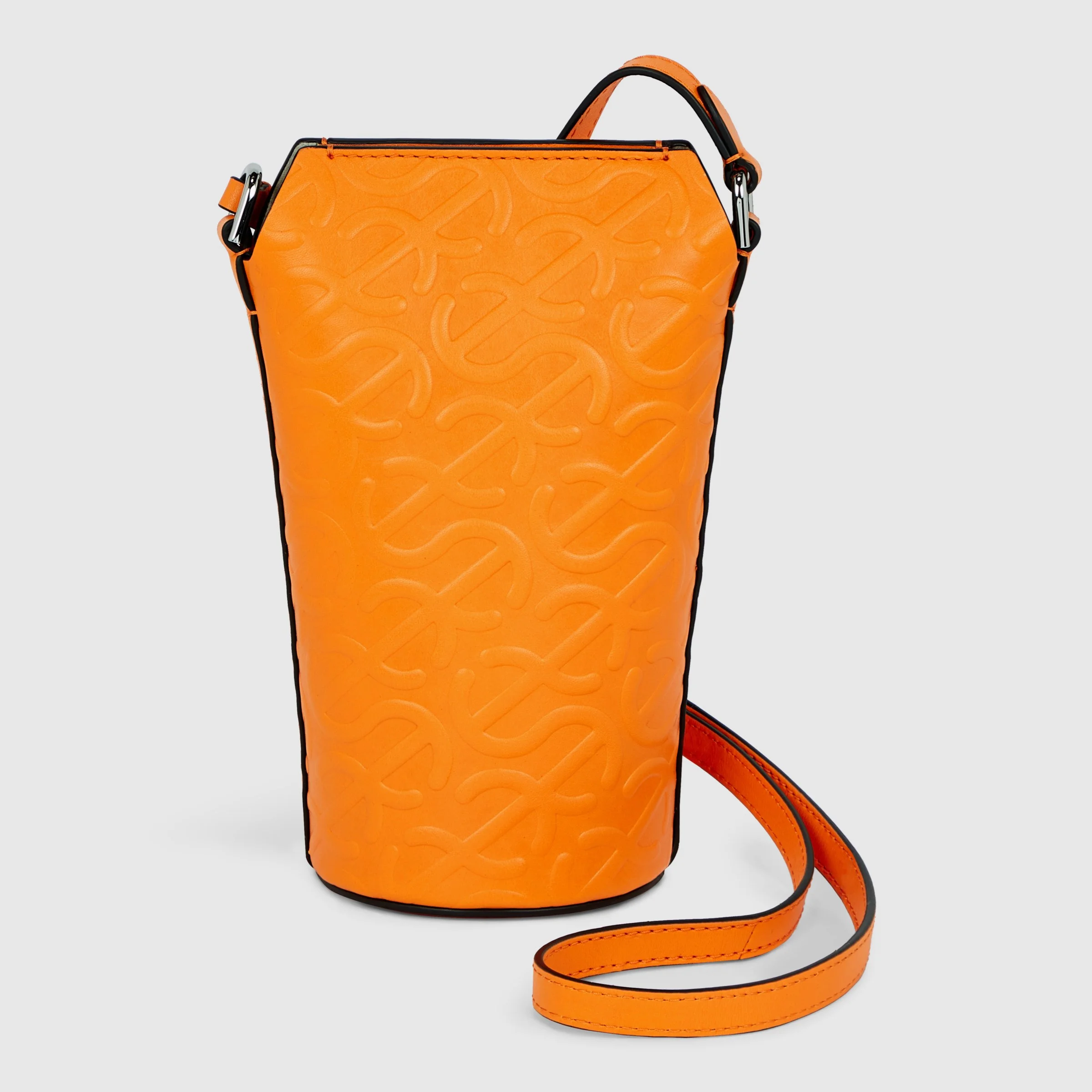 ECCO Pot Bag Umhängetasche aus Leder Orange 9X19X9 cm