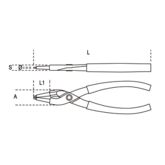 Beta internal circlip pliers with straight noses UniversalRef: Beta00012A / 1050860