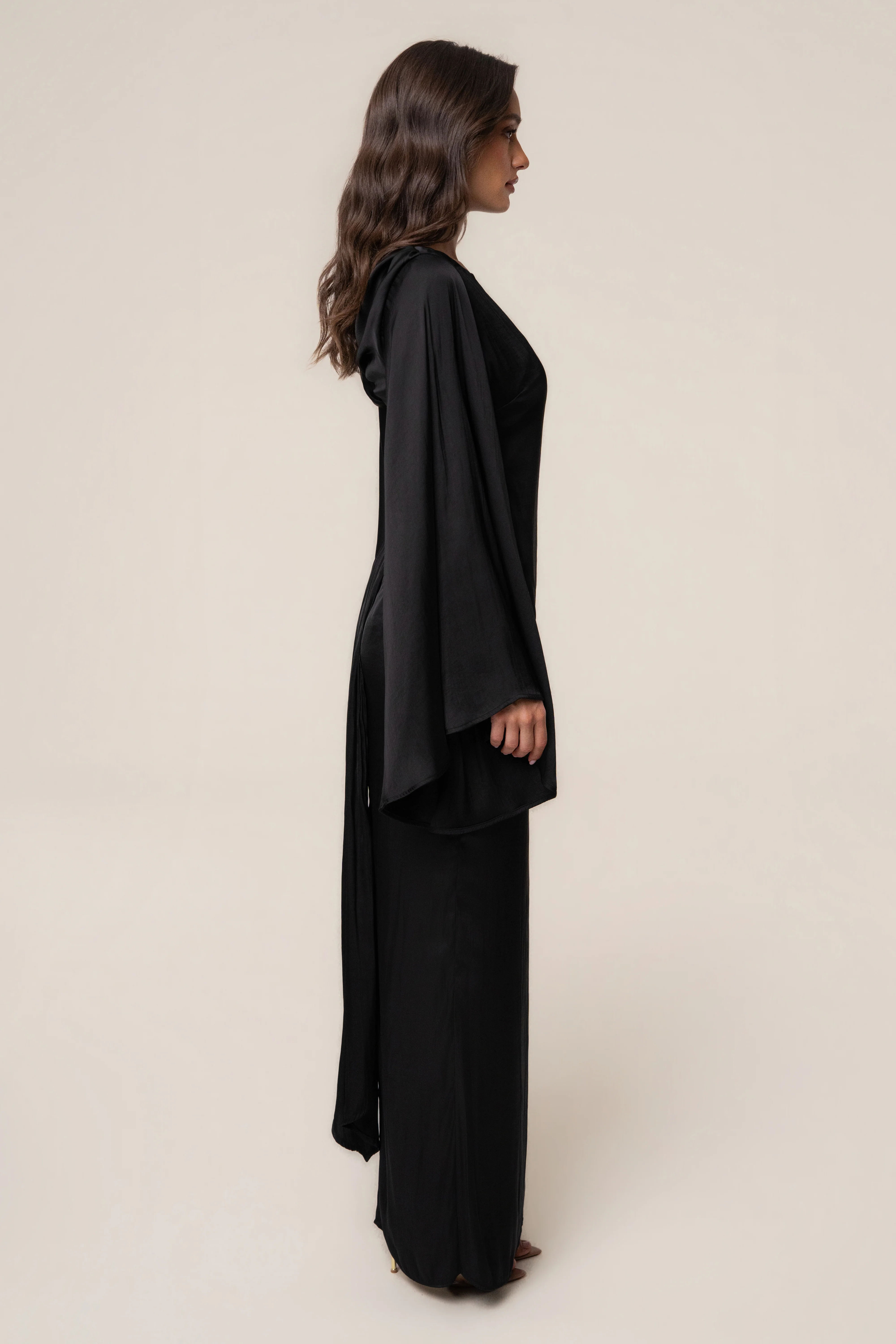 Black Soft Current Maxi Dress