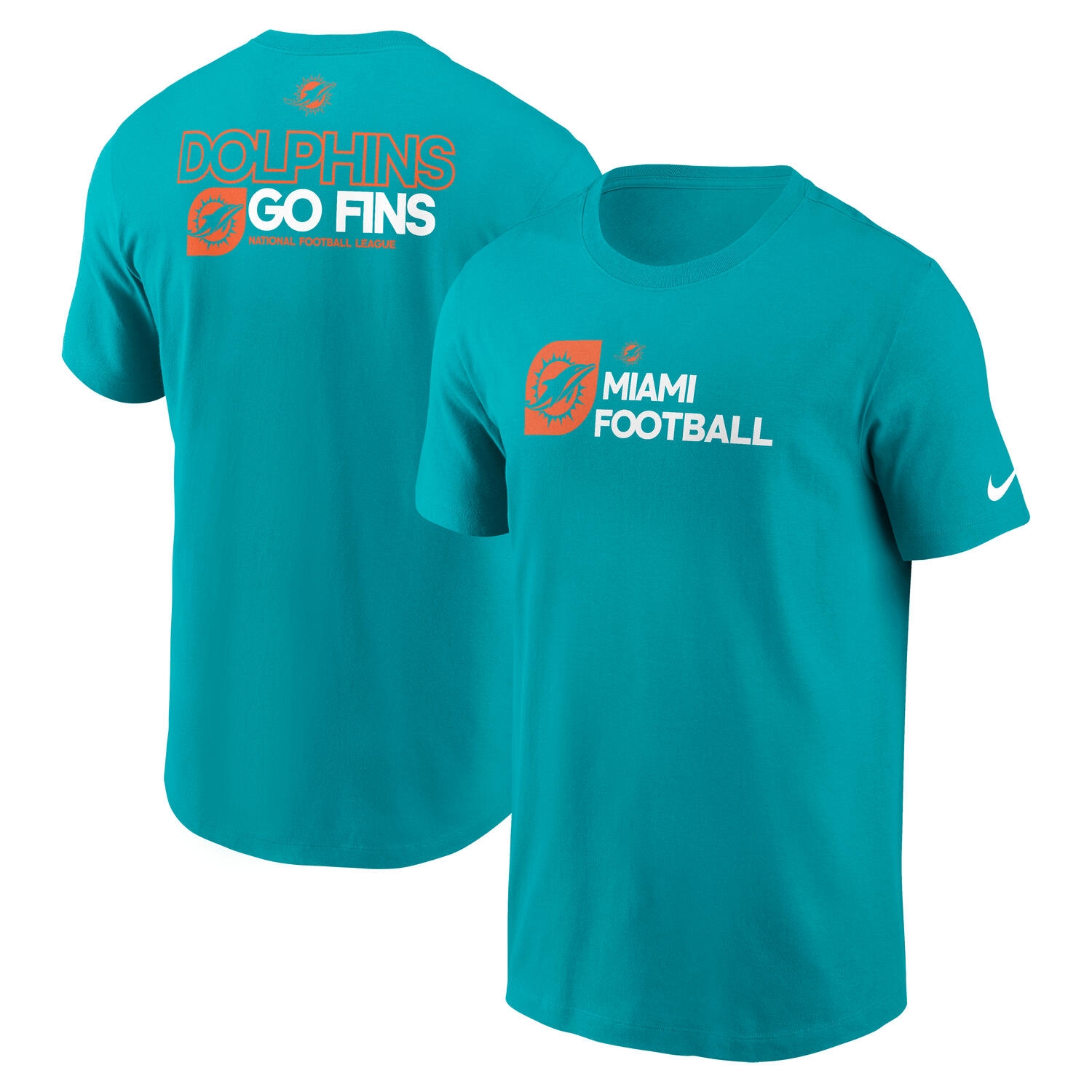 Miami Dolphins Team Slogan Nike Essential NFL T-Shirt Aqua