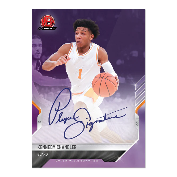 On-Card Auto # to 25 - Kennedy Chandler - 2022 Bowman NEXT TOPPS NOW® Basketball Card 30C