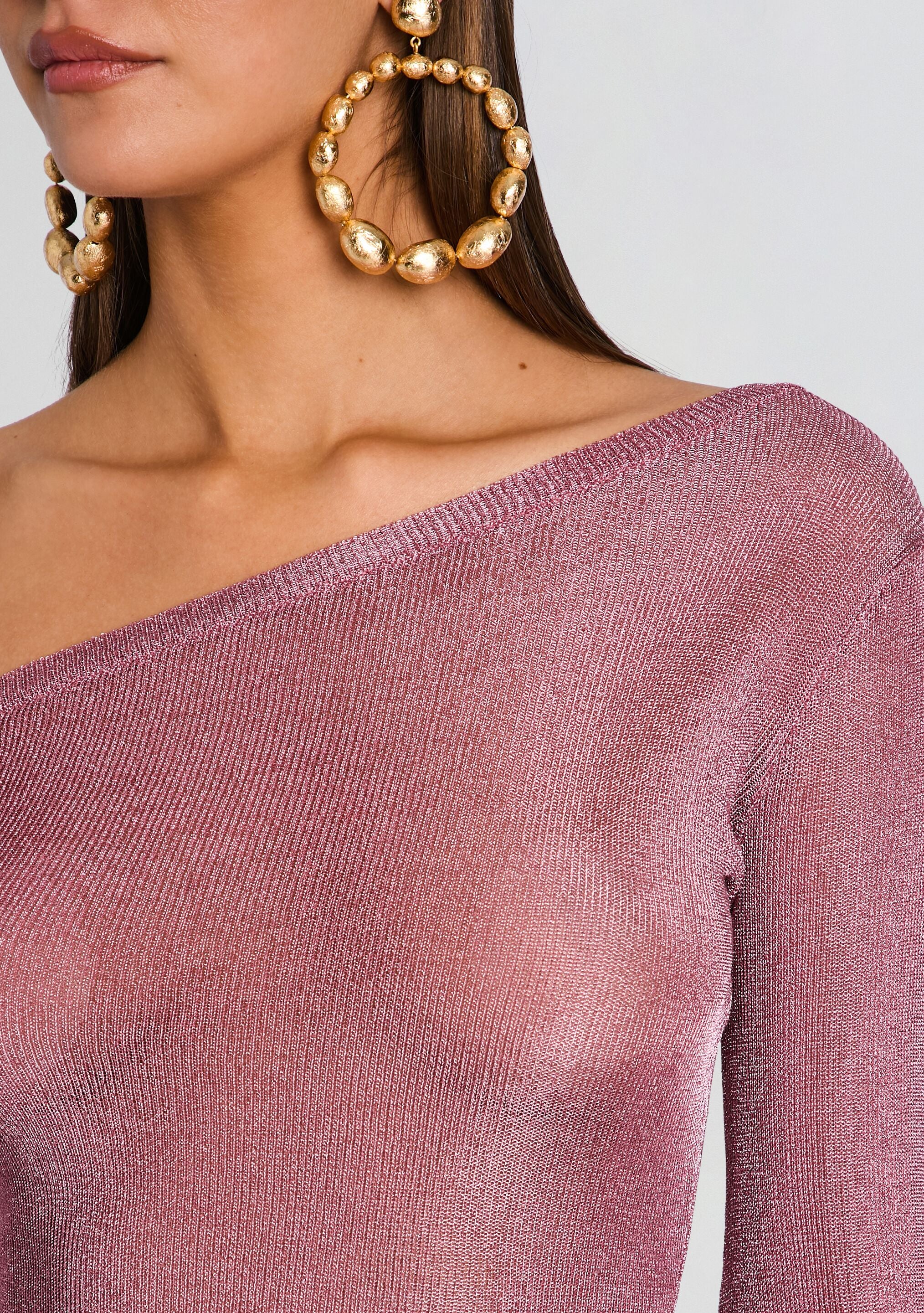 Saddler Metallic Knit Mini Dress