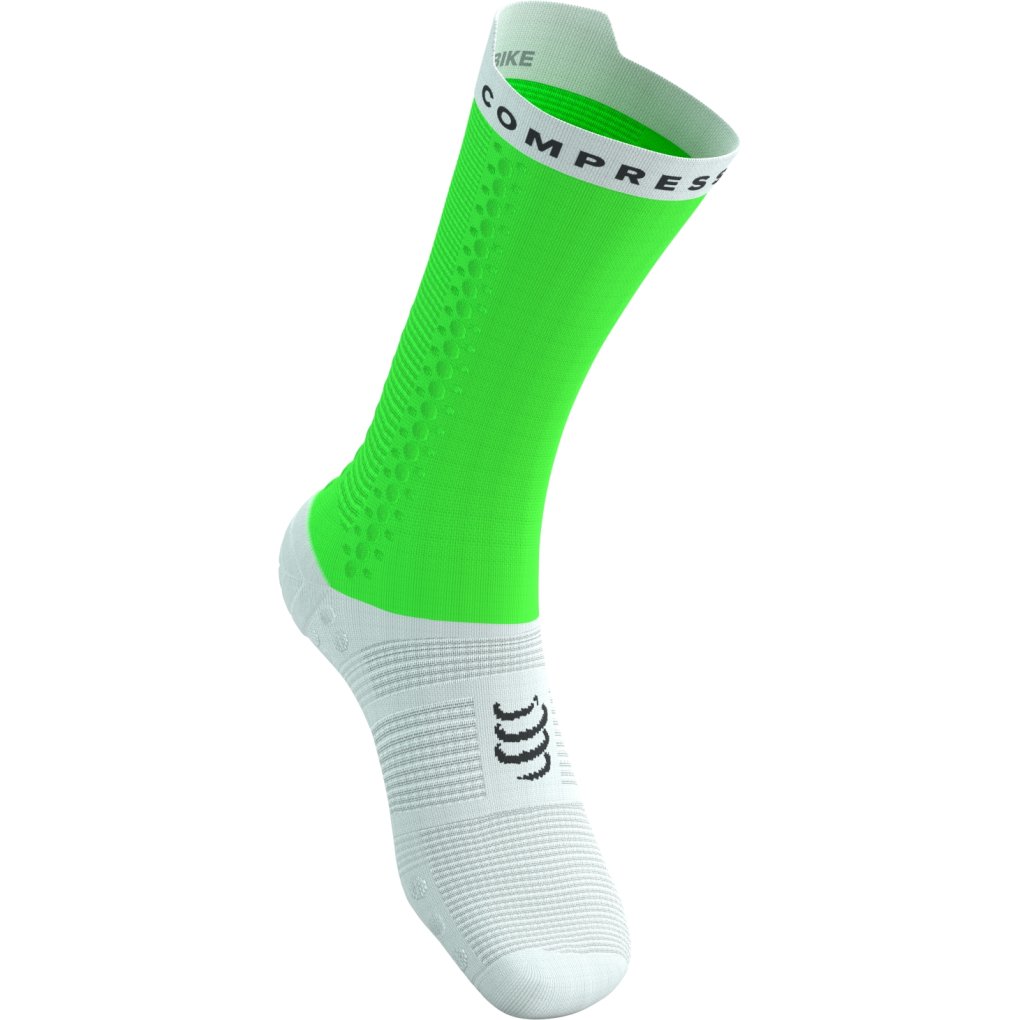 Compressport Pro Racing Compression Socks v4.0 Bike - neon green/white