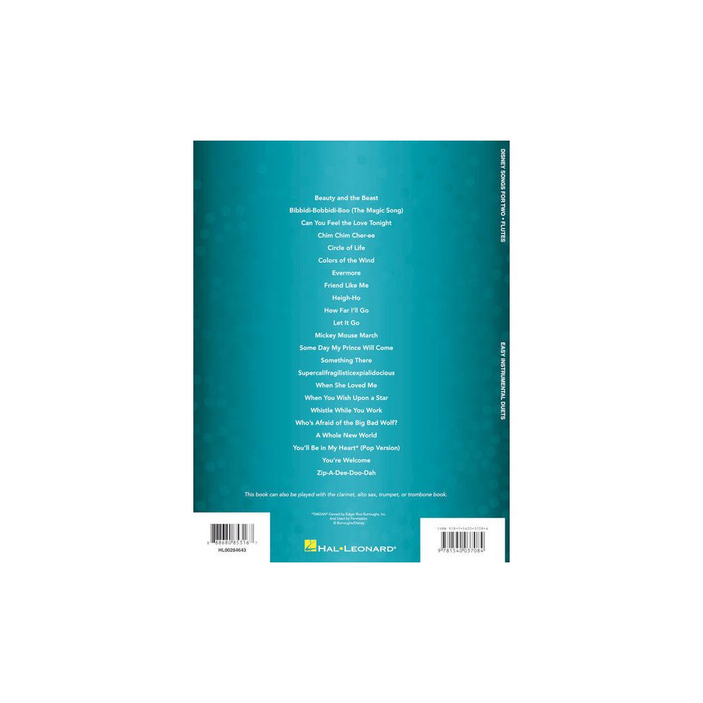Hal Leonard Disney Songs For Two Flute – Thomann Ireland