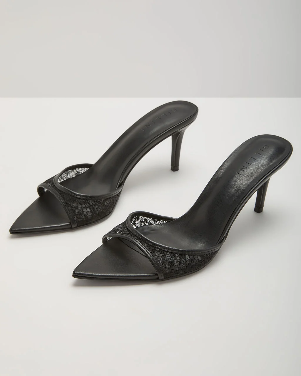 Bobbi Lace Peep Toe Mules