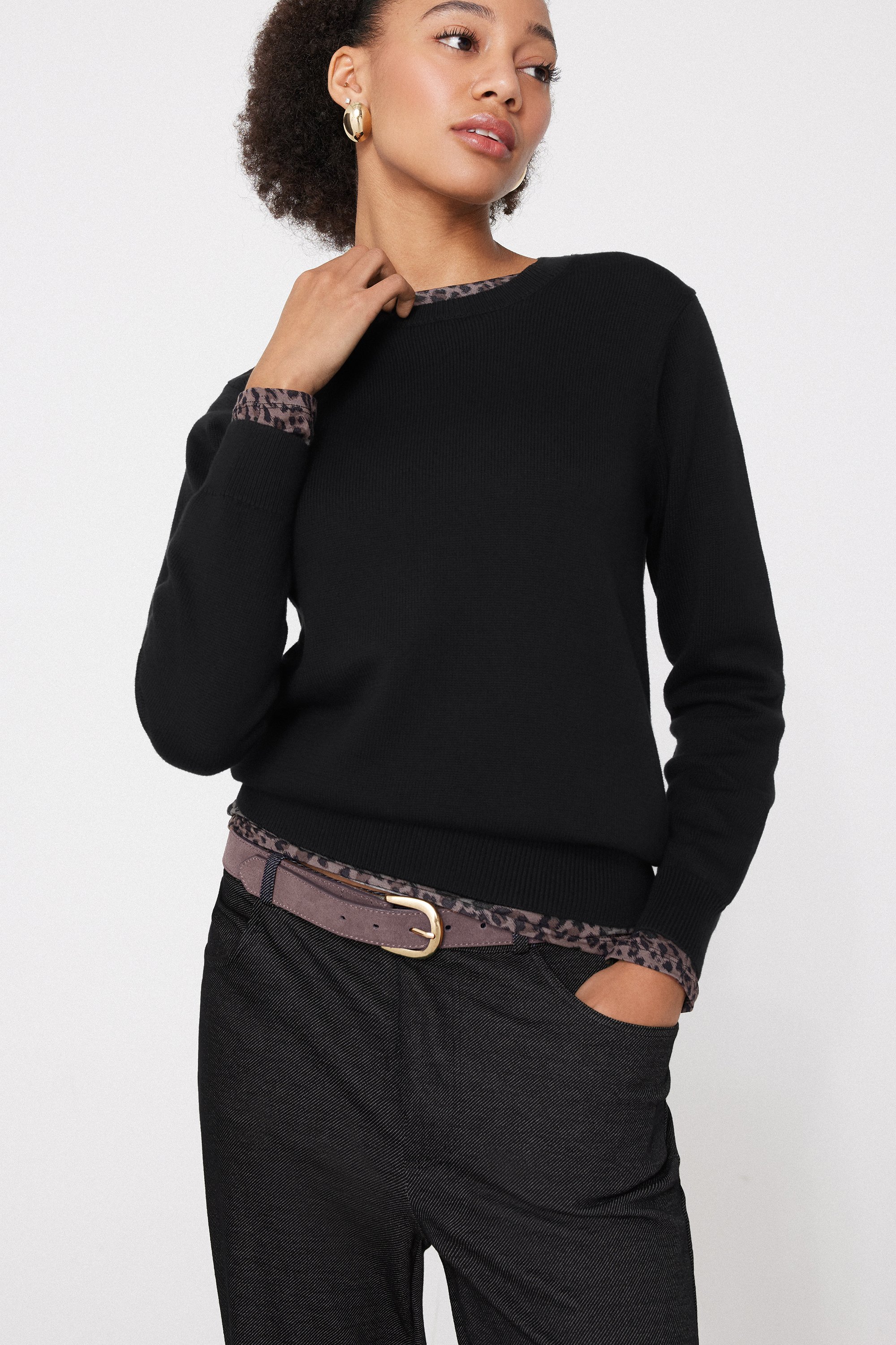 Fully-Fashioned Cotton and Modal Round Neck Jumper