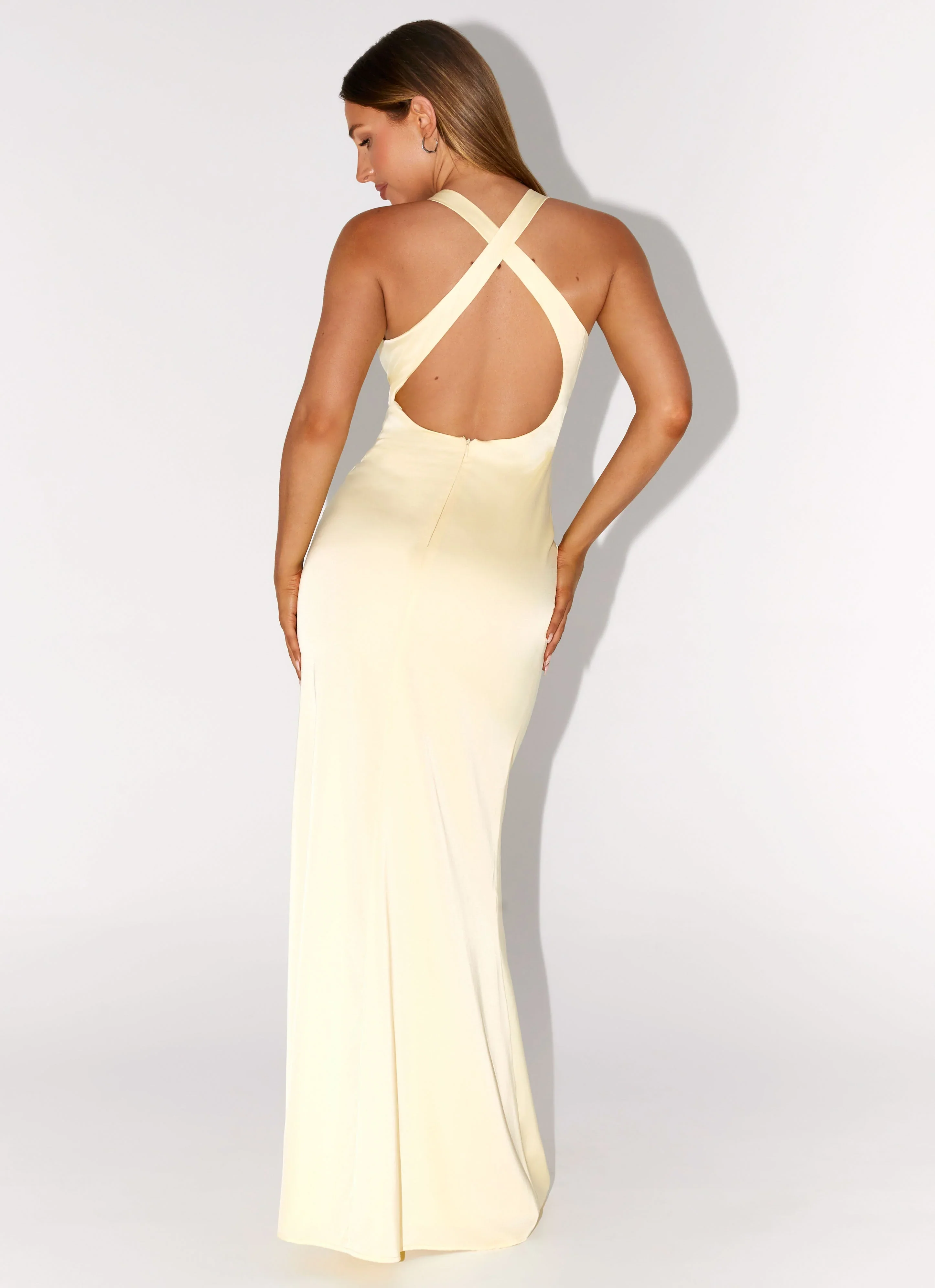 Desi Halterneck Maxi Dress - Yellow