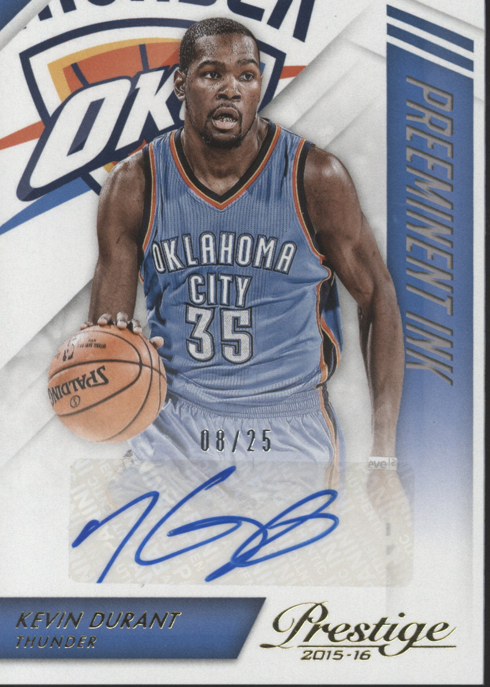 2015 Prestige Kevin Durant Auto Card #PI-KD #8/25