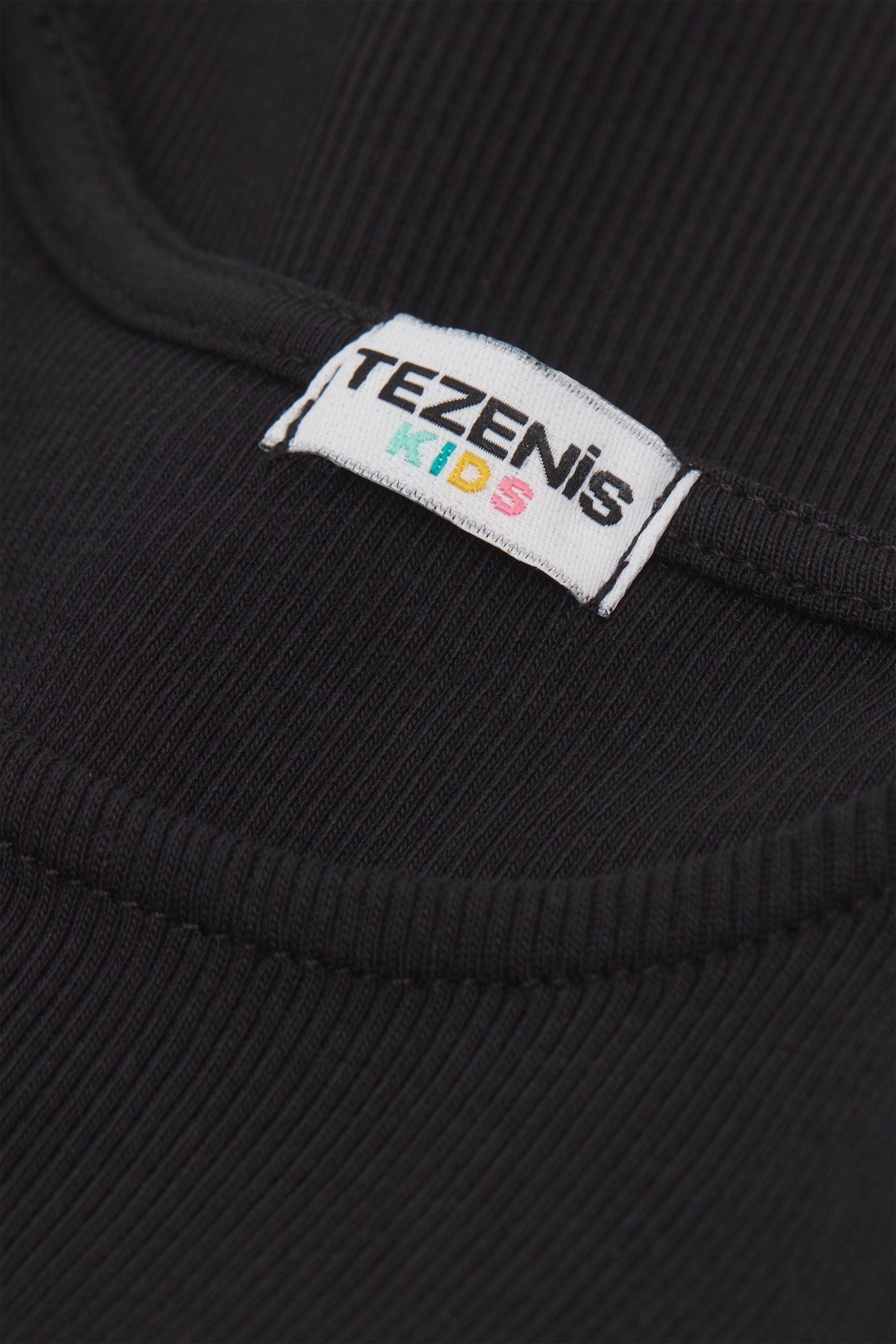 Girls’ Embroidered Ribbed Cotton Camisole with Wide Shoulder Straps