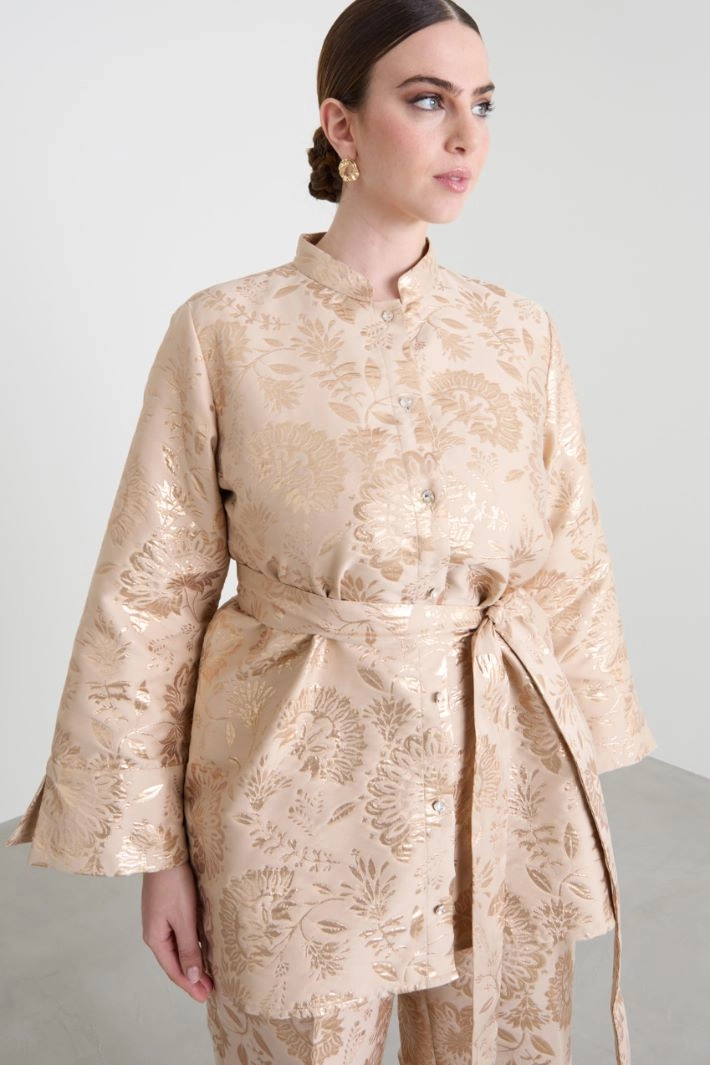 Lamé jacquard tunic - GOLD