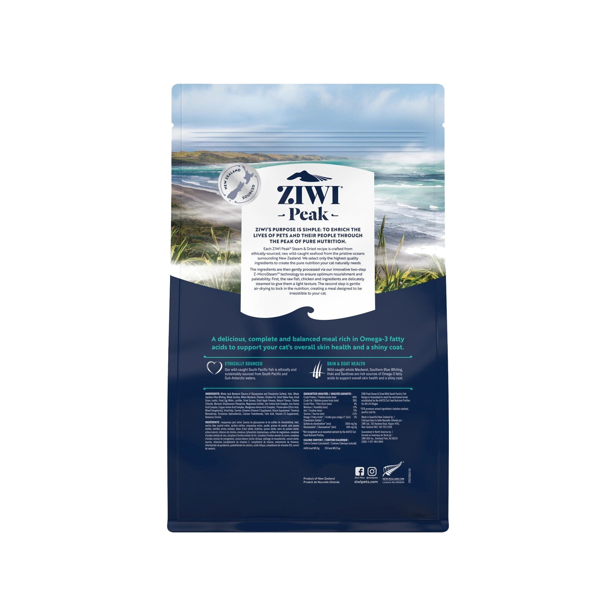 Ziwi Peak Steamed & Dried Cat Food - Fish - 800 g