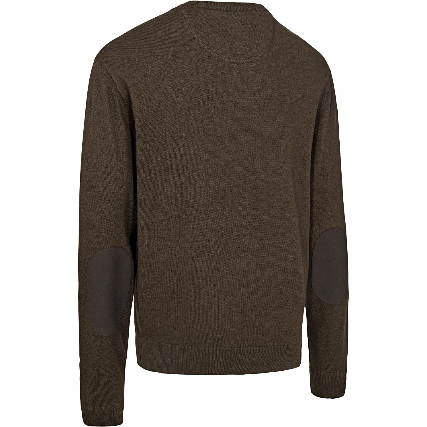 Harrington Knitted Jumper For Men, With Round Neck (Brown Melange)