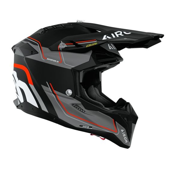 Casque cross Airoh AVIATOR 3 - LEADER 2026 - Orange / NoirRef : AR1529