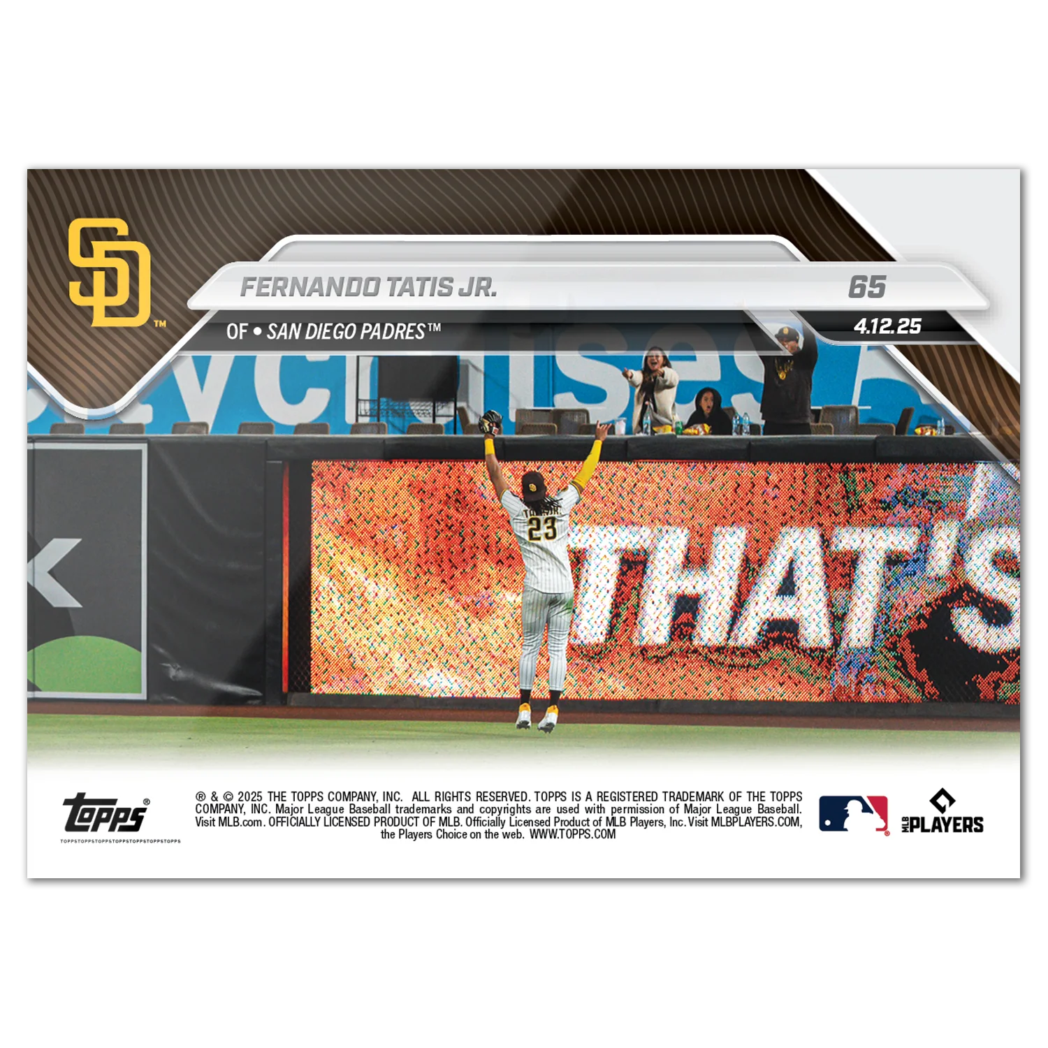 Fernando Tatis Jr. - 2025 MLB Topps NOW® - Card 65