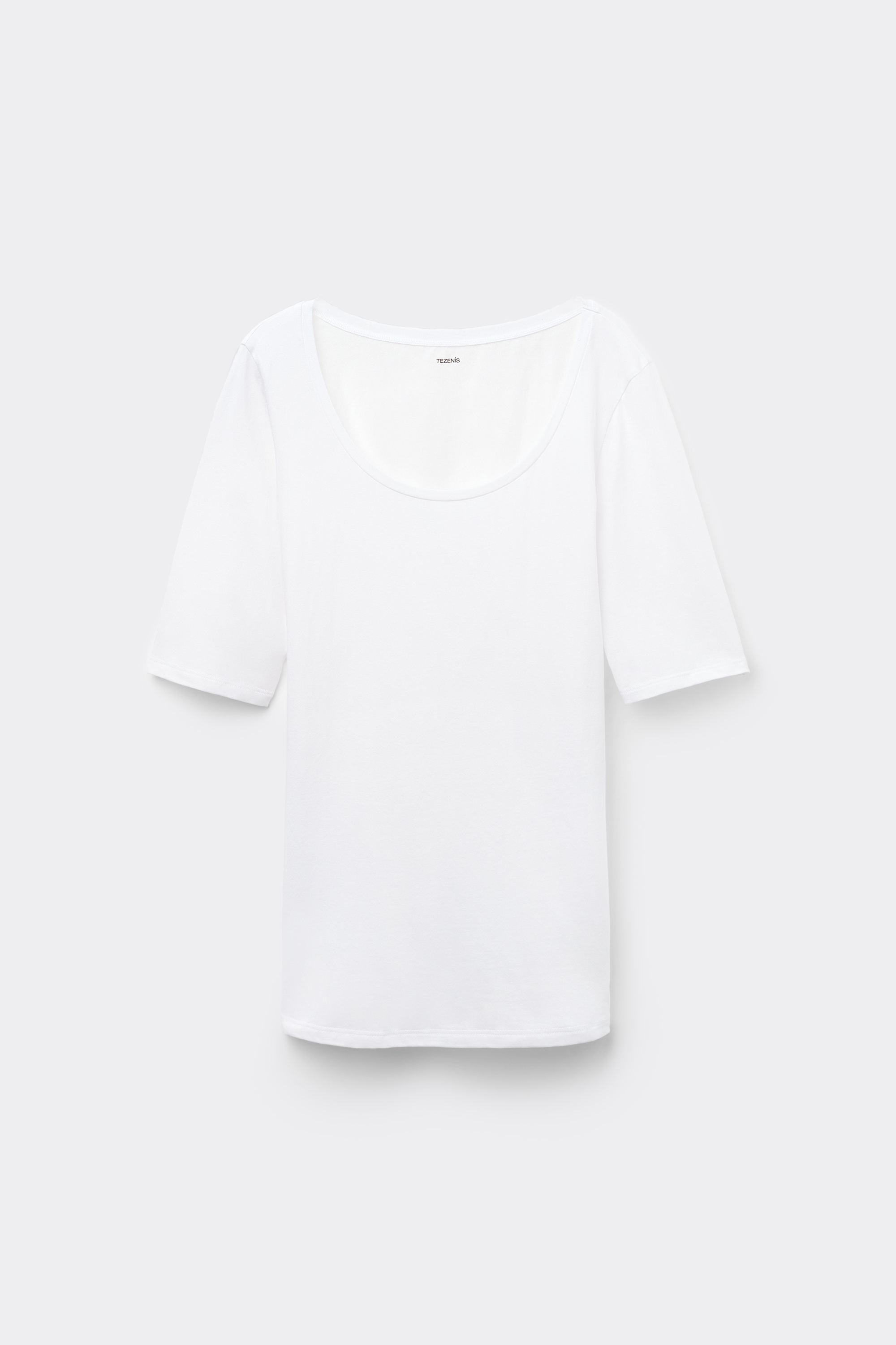 Short-Sleeve Scoop-Neck Top in Organic Cotton