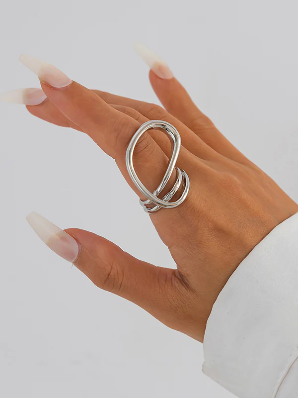 Irregularity Geometric Shiny Rings Accessories