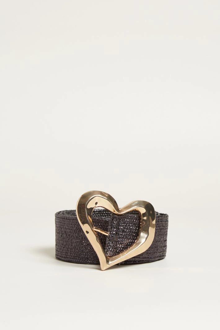 Elastic belt with buckle - BLACK