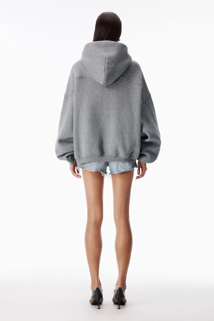 all-over crystal zip up hoodie
