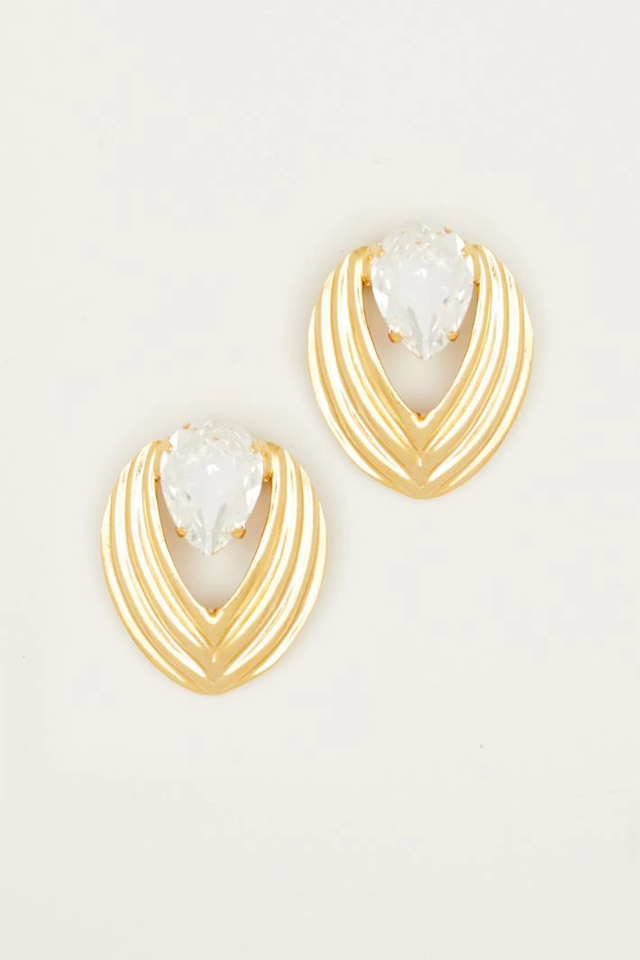 Rhinestone earrings - GOLD