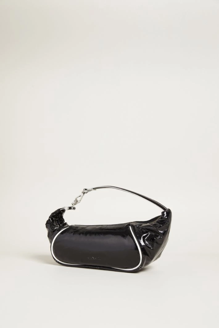 Padded patent leather bag - BLACK