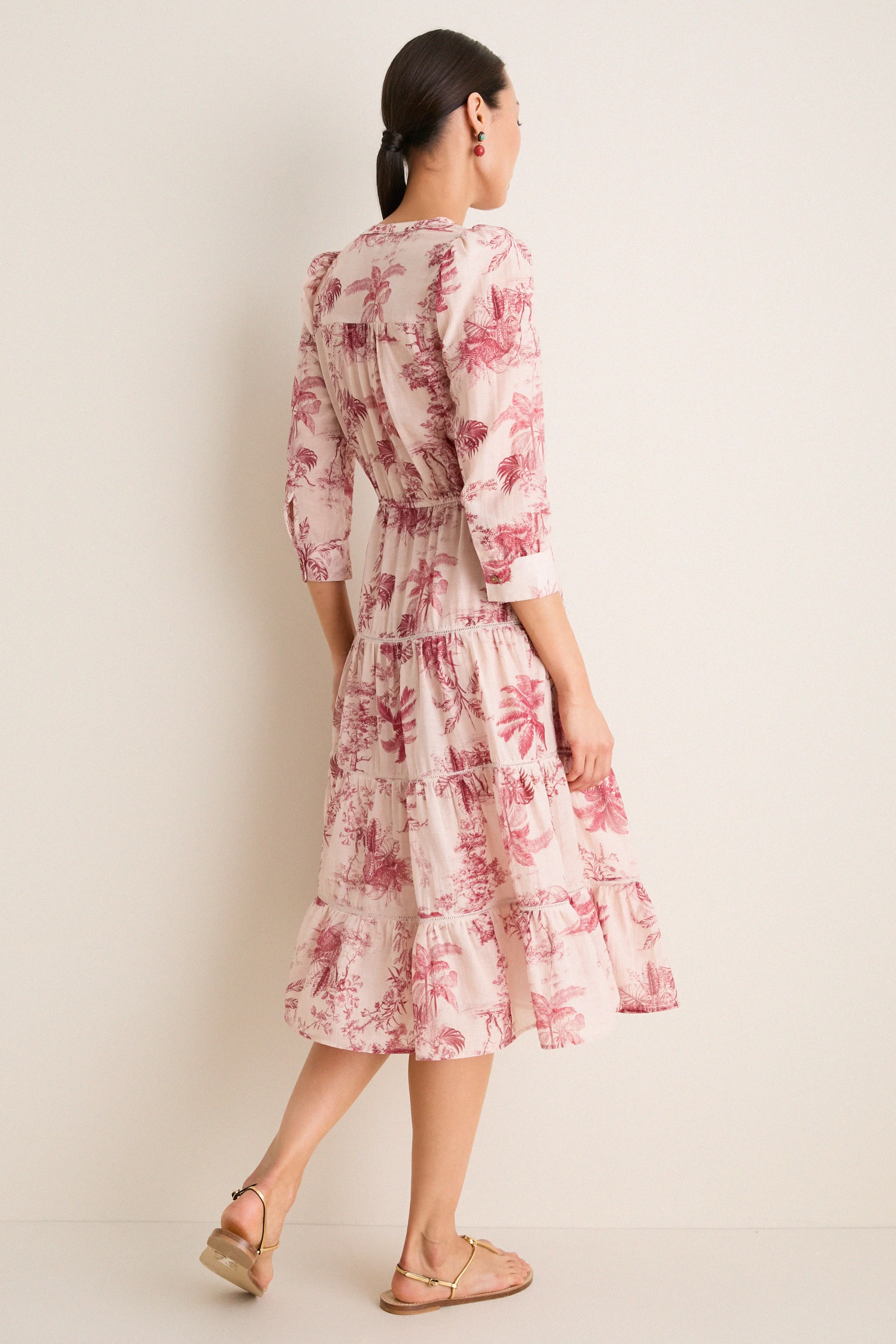 Tan Multi Textured Jungle Toile Serafine Dress