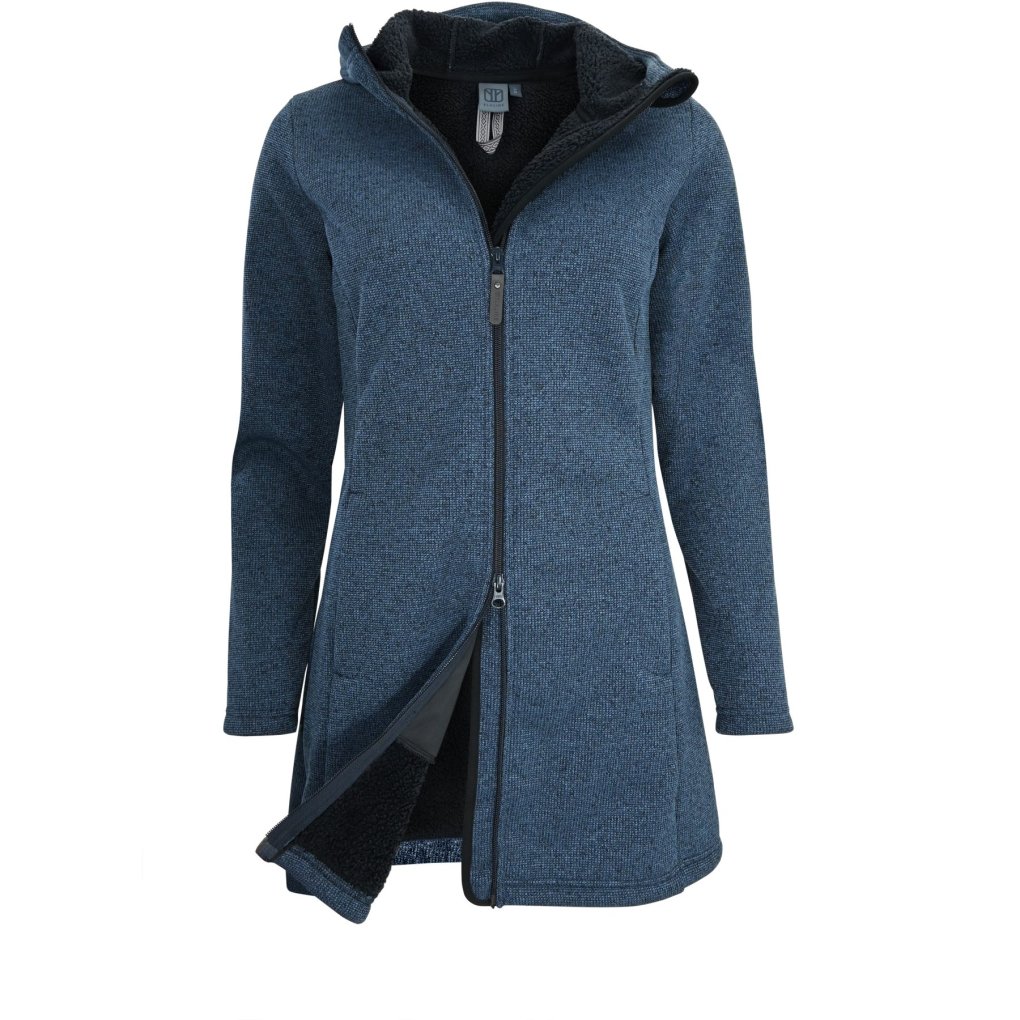 Elkline MORNING DEW Windproof Fleece Coat Women - blueshadow-black