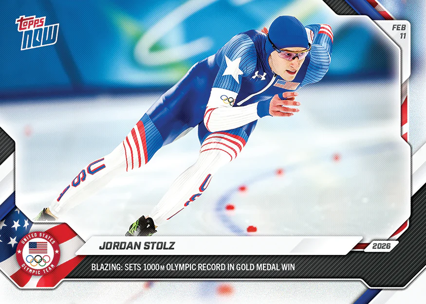 Jordan Stolz - 2026 Olympics Topps NOW® - Card 8 - PR: 1379