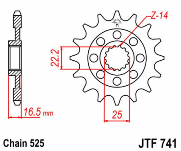 JT. Standard steel 741 - 525Ref: JTC00439A / 1077475001