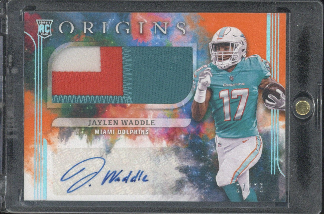 2021 Panini Origins Jaylen Waddle RC Autograph Patch /75 #163