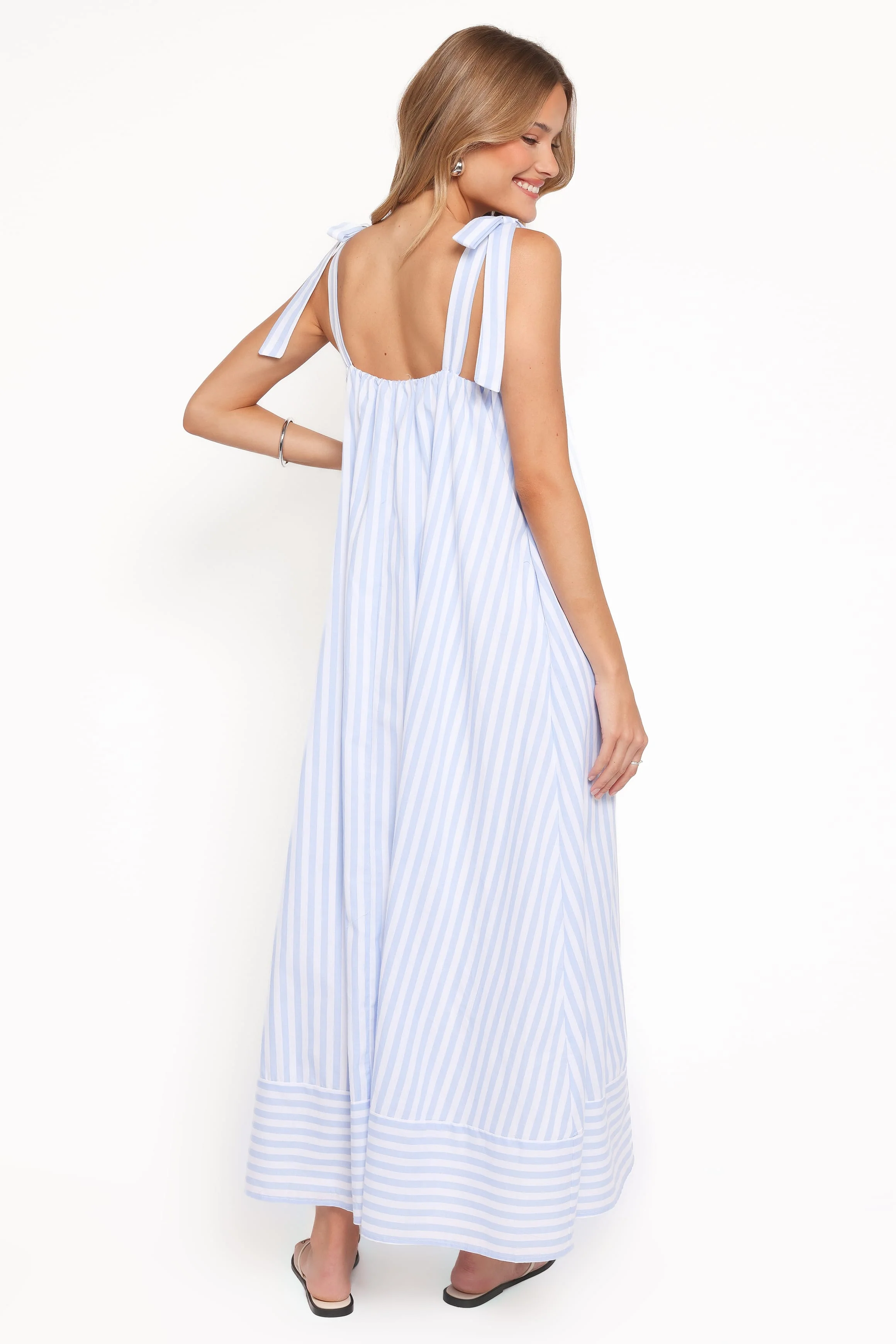 Amber Maxi Dress - Pale Blue Stripe