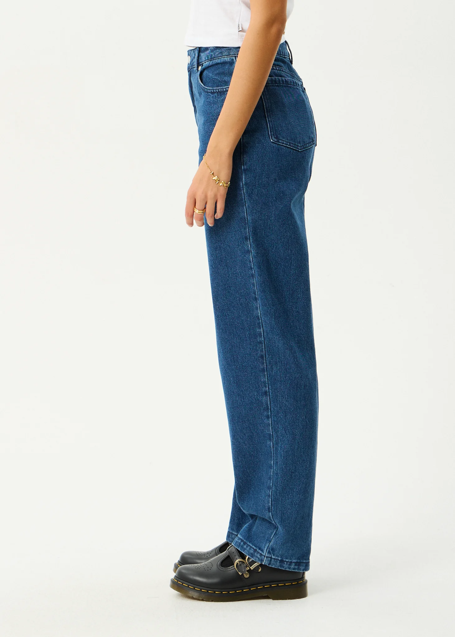 AFENDS Womens Leila - Straight Leg Jean - Authentic Blue