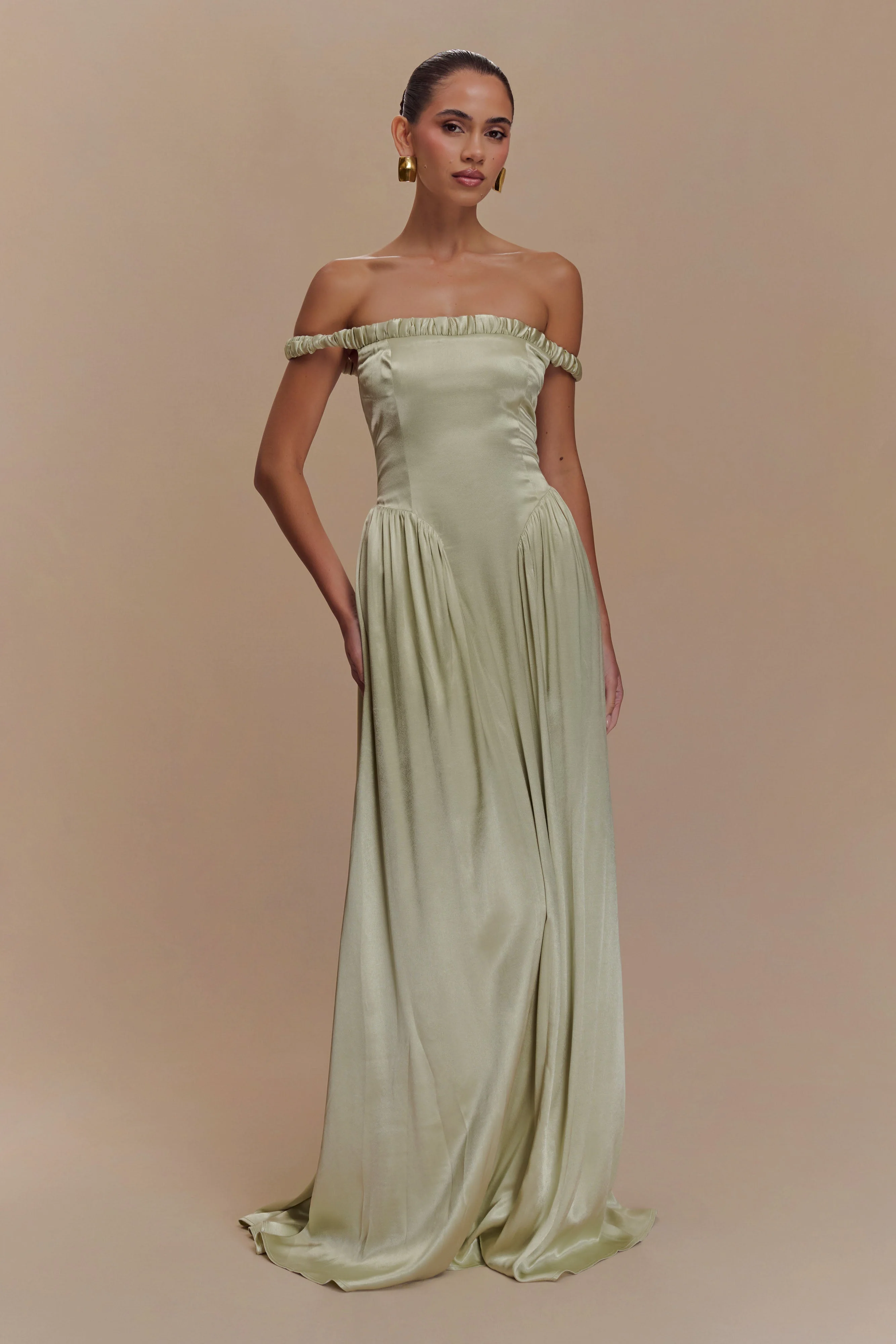 Coco Dropped Waist Maxi Dress - Sage