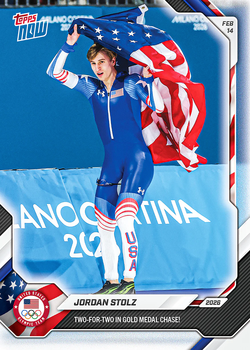 Jordan Stolz - 2026 Olympics Topps NOW® - Card 10 - PR: 1247