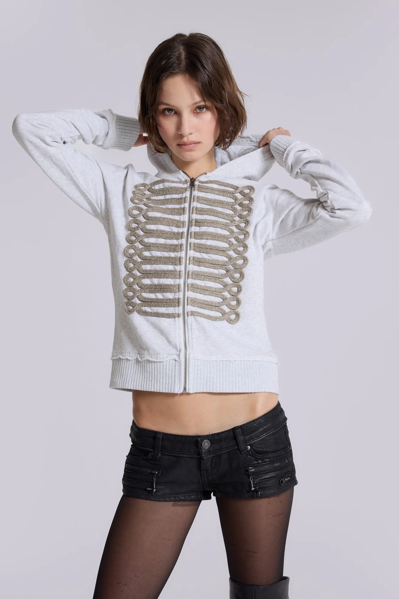 Grey Marl Military Monster Hoodie