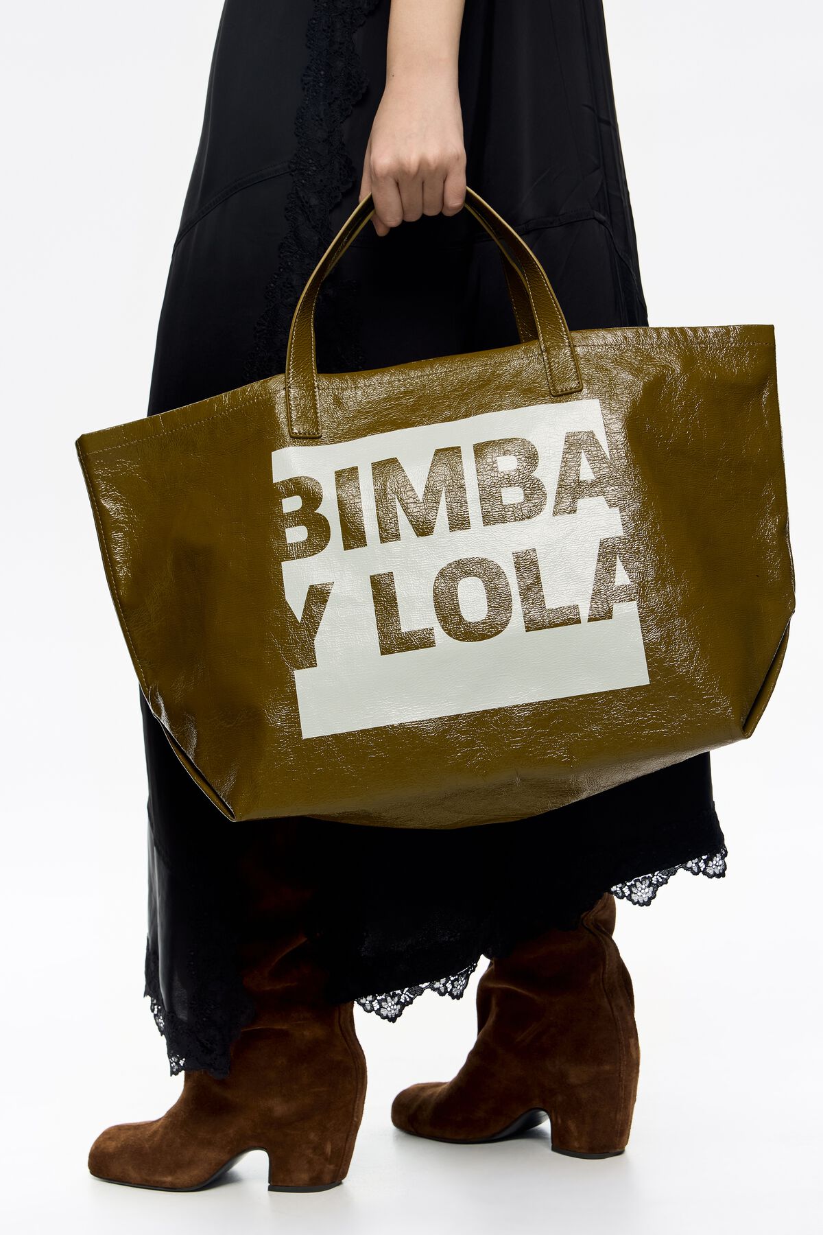 Khaki big shopper bag