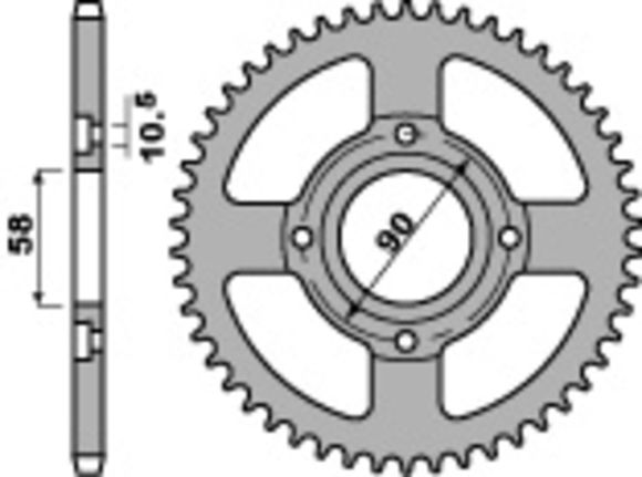 Standard steel PBR box output gable 279 - 520Ref: Pbr01209A / 1077654004