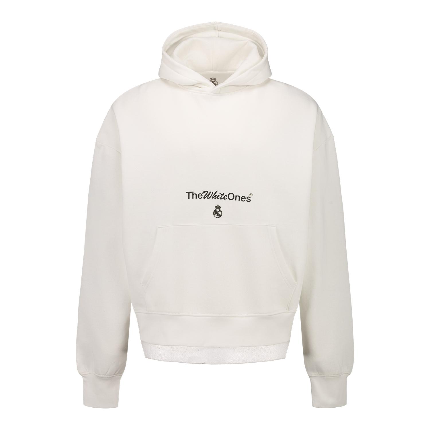 Mens The White Ones Text Hoodie White