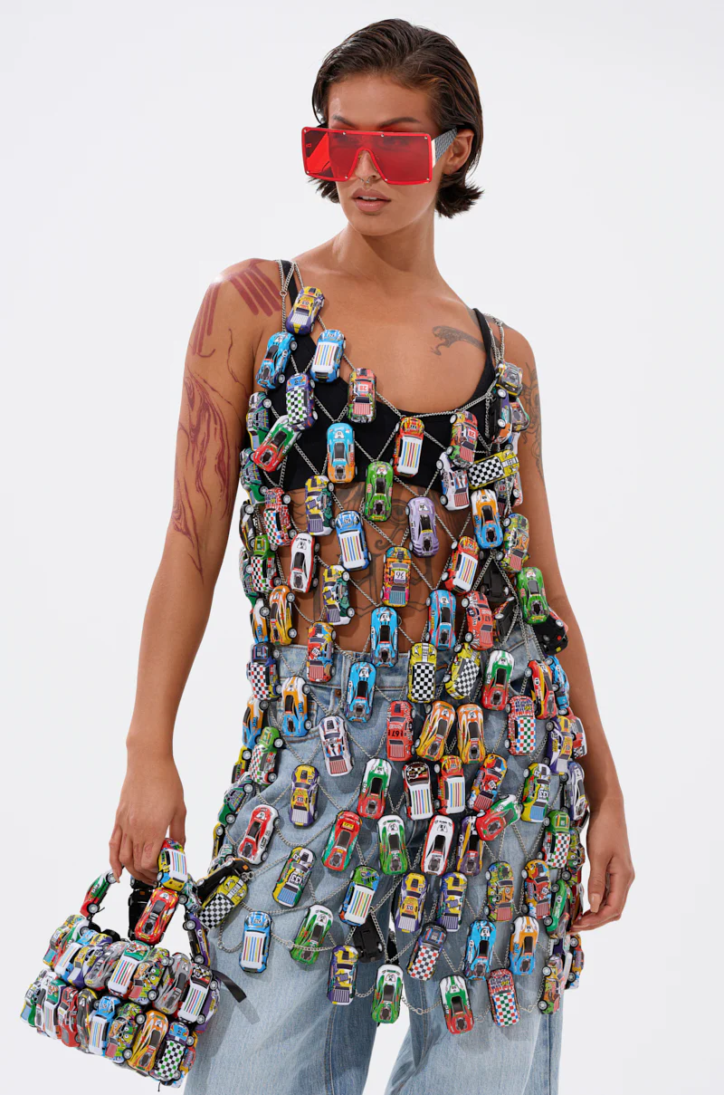 Can'T Catch Me Car Chain Mini Dress